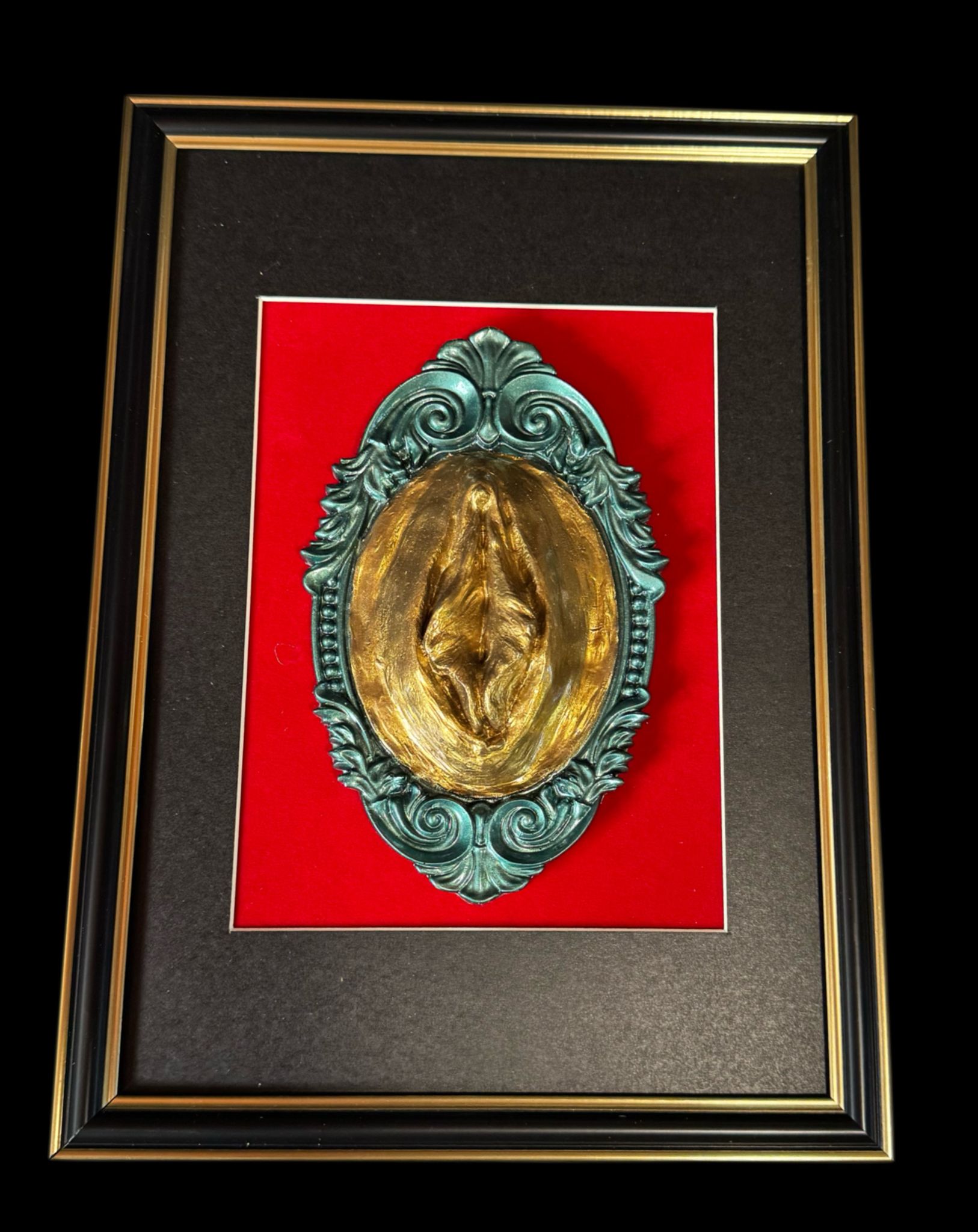 Big Vulva Wall Deco – Handcrafted Framed Art Piece