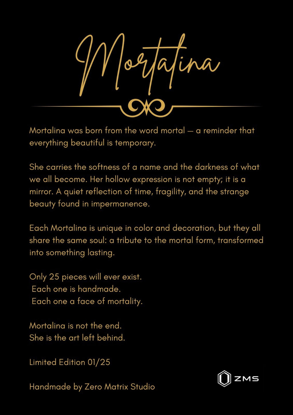 Mortalina — Limited Edition 01-25 Skull Wall Art - SOLD