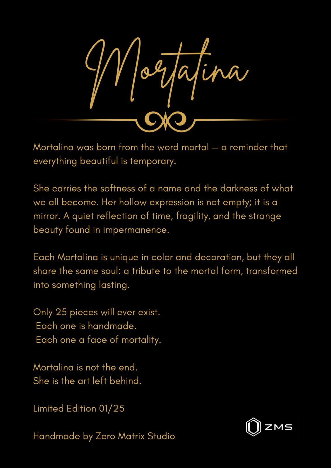 Mortalina — Limited Edition 01-25 Skull Wall Art - SOLD